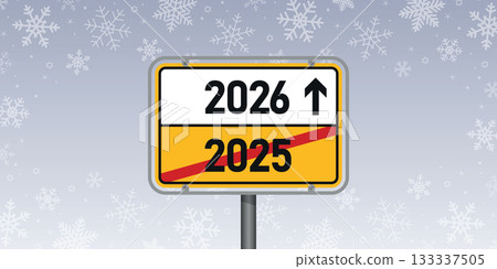 place sign with new year number 2026 on snowy winter background vector illustration place sign with new year number 2026 on snowy winter background vector illustration 133337505