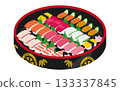 Sushi tub and premium sushi 133337845