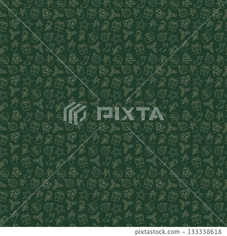 Christmas themed vector seamless pattern 133338618