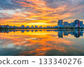 Cau Giay Park Lake Sunset, Hanoi Skyline Reflection Cau Giay Park Lake Sunset, Hanoi Skyline Reflection 133340276