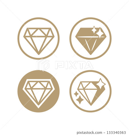 Royal diamond silhouette set icons set. Royal diamond silhouette set icons set. 133340363