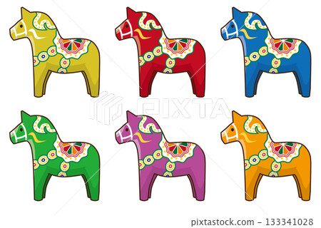 Darnall Horse (gold, red, blue, green, purple, orange) 133341028
