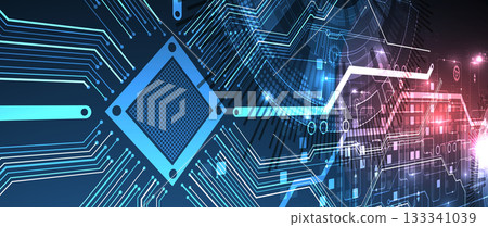 Abstract background on technological and scientific topics. CPU concept. Vector format. 133341039