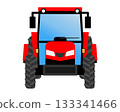[Agricultural machinery] Tractor viewed from the front 133341466