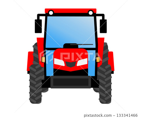 Front view of a tractor (agricultural machinery) Front view of a tractor (agricultural machinery) 133341466