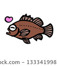Cute illustration of happy rockfish 133341998
