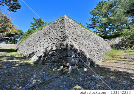 伊賀上野城:城堡天守閣和高聳的石牆 伊賀上野城:城堡天守閣和高聳的石牆 133342223