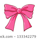 Double pink loop bow, shoelace knot Double pink loop bow, shoelace knot 133342279