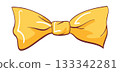 Minimalist yellow bow, flat ribbon 133342281