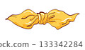 Yellow fabric wrap knot, Japanese furoshiki 133342284