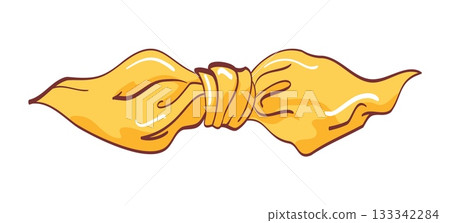 Yellow fabric wrap knot, Japanese furoshiki Yellow fabric wrap knot, Japanese furoshiki 133342284