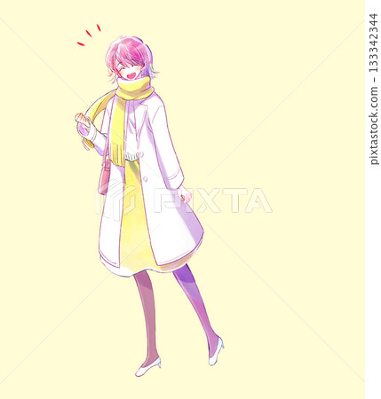 Woman going out, smiling, winter, smiling Woman going out, smiling, winter, smiling 133342344