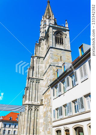 Facade of Konstanz Minster or Konstanz Cathedral in Konstanz (also known as Constance), Germany Facade of Konstanz Minster or Konstanz Cathedral in Konstanz (also known as Constance), Germany 133342382