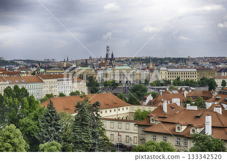 Panoramic view of Prague's rooftops, Czech Republic 133342520