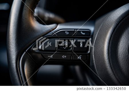 Netherlands - November 2025 : Toyota Yaris Cross interior. Hybrid subcompact crossover SUV produced Toyota. interior design new Toyota Yaris Cross model design inside the cabin. 133342650