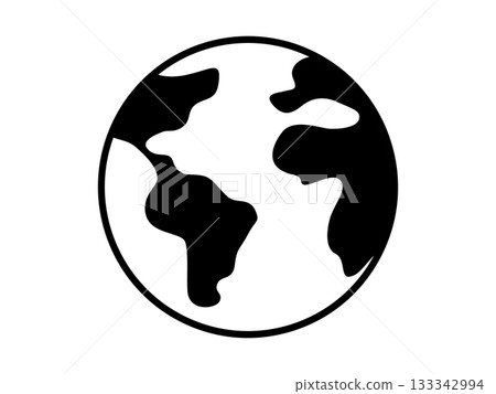 地球圖示(單色) 地球圖示(單色) 133342994