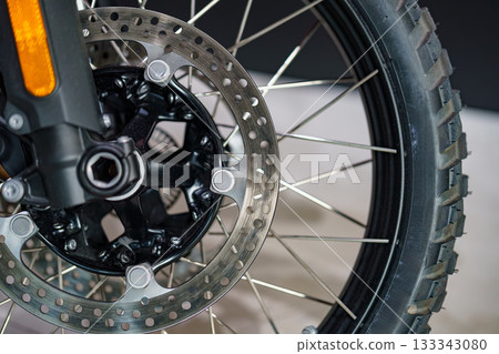 rear wheel of a motorcycle rear wheel of a motorcycle 133343080