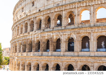 Colosseum Rome Italy architecture closeup 133343226