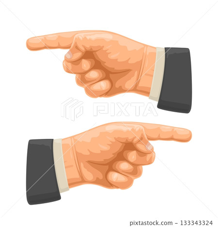 Pointing finger. Hand sign for web, poster, info graphic 133343324