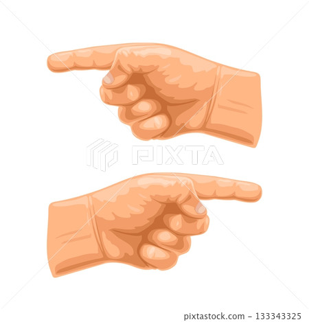 Pointing finger. Hand sign for web, poster, info graphic 133343325