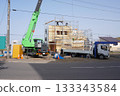 Scenery of a residential building construction site 133343584
