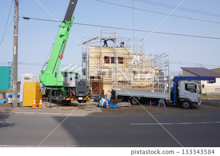 住宅建築工地的風景 133343584