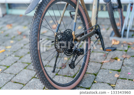 old bike parking on the ground old bike parking on the ground 133343960
