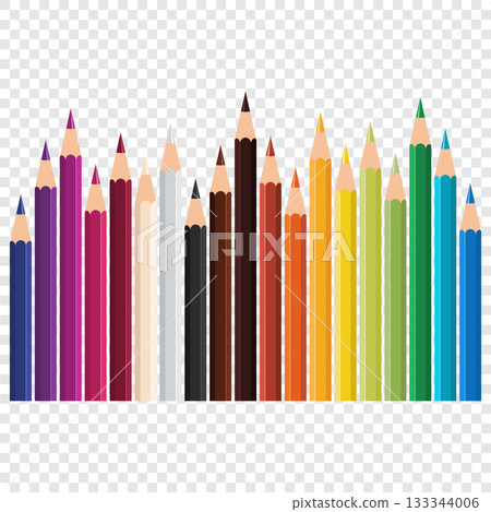 Set of colored pencils of different colors, colored pencils Vector illustration Isolated on white background Set of colored pencils of different colors, colored pencils Vector illustration Isolated on white background 133344006