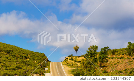Road through Park Cabo de Gata, Spain 133344507