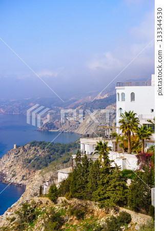 Sea landscape, cliff coast in Andalusia Spain 133344530