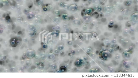 Foam, bubble isolated on black, with clipping path texture and background 133344633