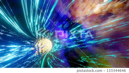 3D rendering. Wormhole in time and space. Movement at the speed of light. Abstract jump into space in hyperspace among colorful stars. Flying through nebulae or gas clusters. 3D rendering. Wormhole in time and space. Movement at the speed of light. Abstract jump into space in hyperspace among colorful stars. Flying through nebulae or gas clusters. 133344646