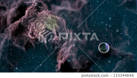 3d rendering. Space wallpaper and background. Universe with stars, constellations, galaxies, nebulae and gas and dust clouds 3d rendering. Space wallpaper and background. Universe with stars, constellations, galaxies, nebulae and gas and dust clouds 133344648