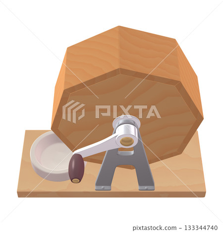 活動及特殊場合插畫素材：Garapon 彩票機（1_8）黃色 133344740