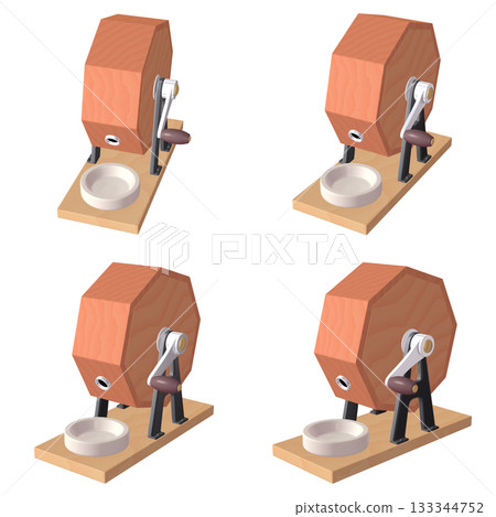 Illustration material for events and special occasions: Garapon lottery machine (1) Red Cut four-piece set (1) Illustration material for events and special occasions: Garapon lottery machine (1) Red Cut four-piece set (1) 133344752