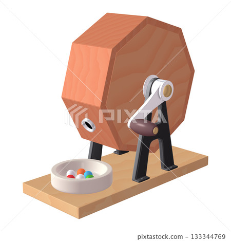 活動及特殊場合插畫素材：紅色Garapon彩券機（1_4）及彩券球 133344769