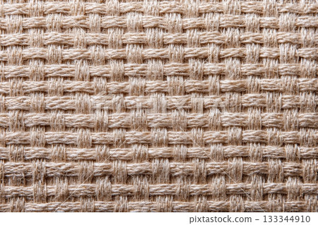 Raw Beige Canvas Rustic Textile Weave Overhead Shot Natural Organic Fabric Texture Photography 133344910