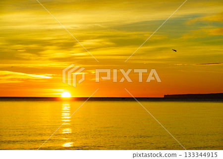 Sunrise over sea. Morning seascape. 133344915