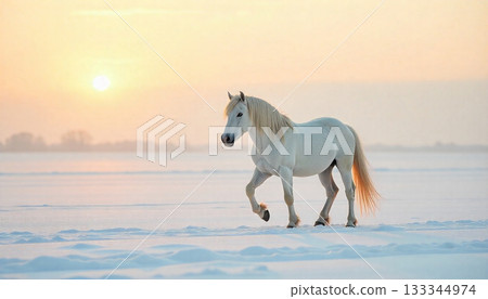 夕陽下的馬 133344974