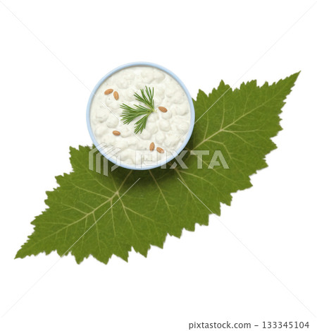 Stuffed Grape Leaves (Dolma) - Grape leaves stuffed with a mixture of rice, pine nuts, and herbs, often served 133345104