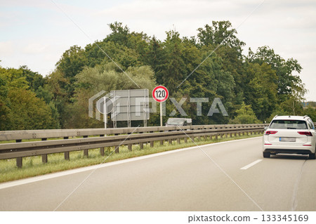 traffic sign on highway traffic sign on highway 133345169