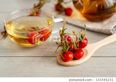 ripe red rose hips for tea 133345231