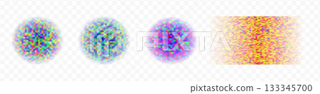 Censorship texture and gray pixel mosaic backgrounds. Checkered patterns hide text, image, or other prohibited privacy content. Vector graphic illustration with censor blur pattern for protection and 133345700