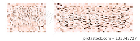 Censorship texture and gray pixel mosaic backgrounds. Checkered patterns hide text, image, or other prohibited privacy content. Vector graphic illustration with censor blur pattern for protection and 133345727