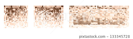Censorship texture and gray pixel mosaic backgrounds. Checkered patterns hide text, image, or other prohibited privacy content. Vector graphic illustration with censor blur pattern for protection and 133345728