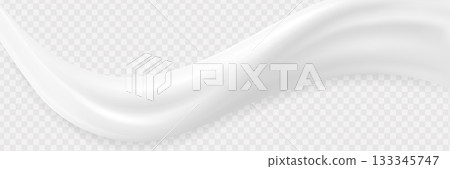 Liquid vector dripping ice cream texture. Glossy sugary flow drip, melting creamy surface. 133345747