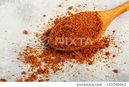 Svan salt, wooden spoon, spices of Georgia, Georgian traditional cuisine, Svan salt, wooden spoon, spices of Georgia, Georgian traditional cuisine, 133346061