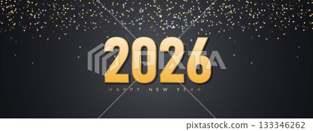 Minimal Gold 2026 Happy New Year Luxury Banner Minimal Gold 2026 Happy New Year Luxury Banner 133346262