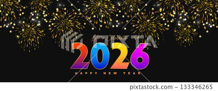 Festive Gold Confetti 2026 New Year Celebration Banner Festive Gold Confetti 2026 New Year Celebration Banner 133346265