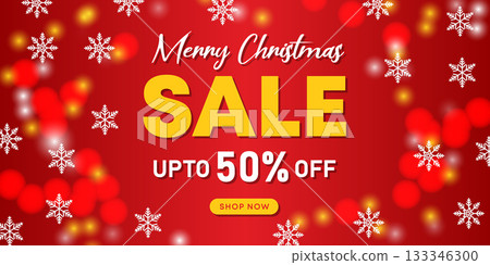 Christmas sale flyer with high contrast red background and glowing snowflake burst Christmas sale flyer with high contrast red background and glowing snowflake burst 133346300